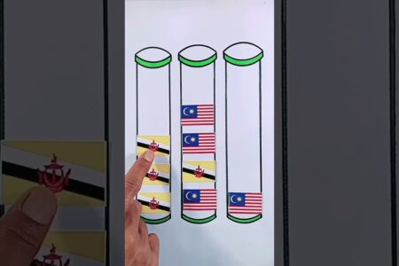 Drawing flag 🇧🇳 + 🇲🇾 #shorts #puzzle #malaysia #drawingflag #viral